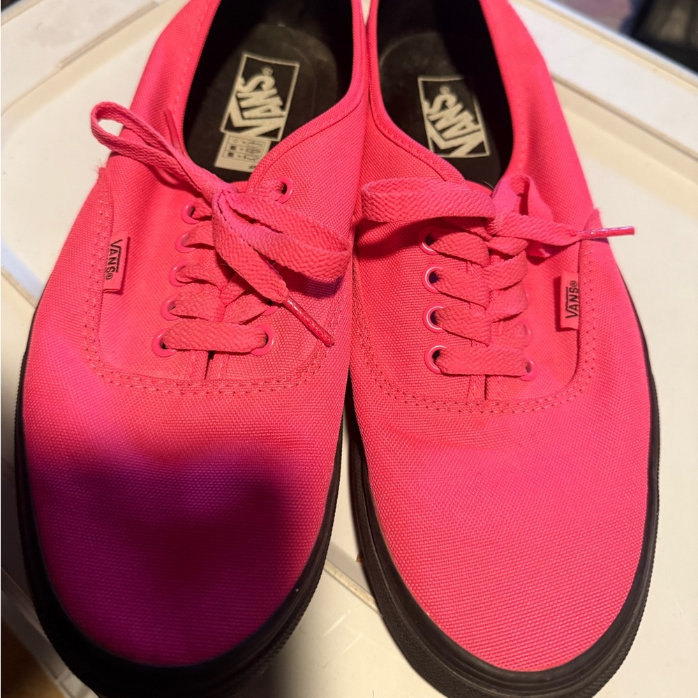 Vans Fuchsia Canvas Shoes with Black Soles